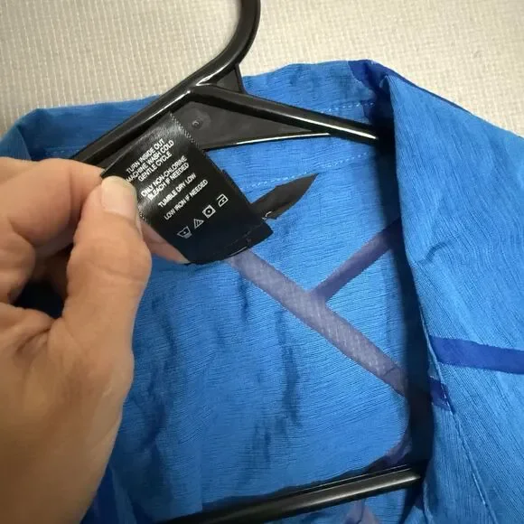 New Ali Miles Medium Blue Black Artsy Lagenlook Textured 3/4 Sleeve Art To Wear - Picture 5 of 14